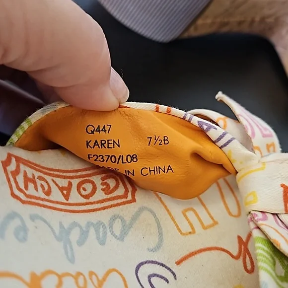 Coach Karen Graffiti Poppy Pop Cork Heels Slide Sandals, size 7.5 B - Picture 10 of 12